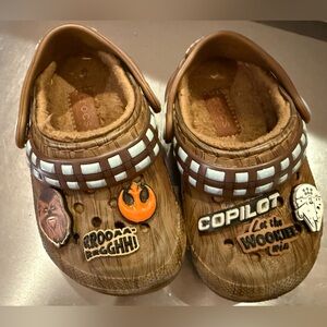 CROCS Brown Clogs with Chewbacca Star Wars Theme